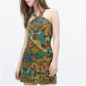 Zara Multicolor Halter Mini Dress